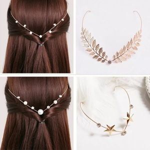Star headband hair band hold gold tone for beach summer music festival